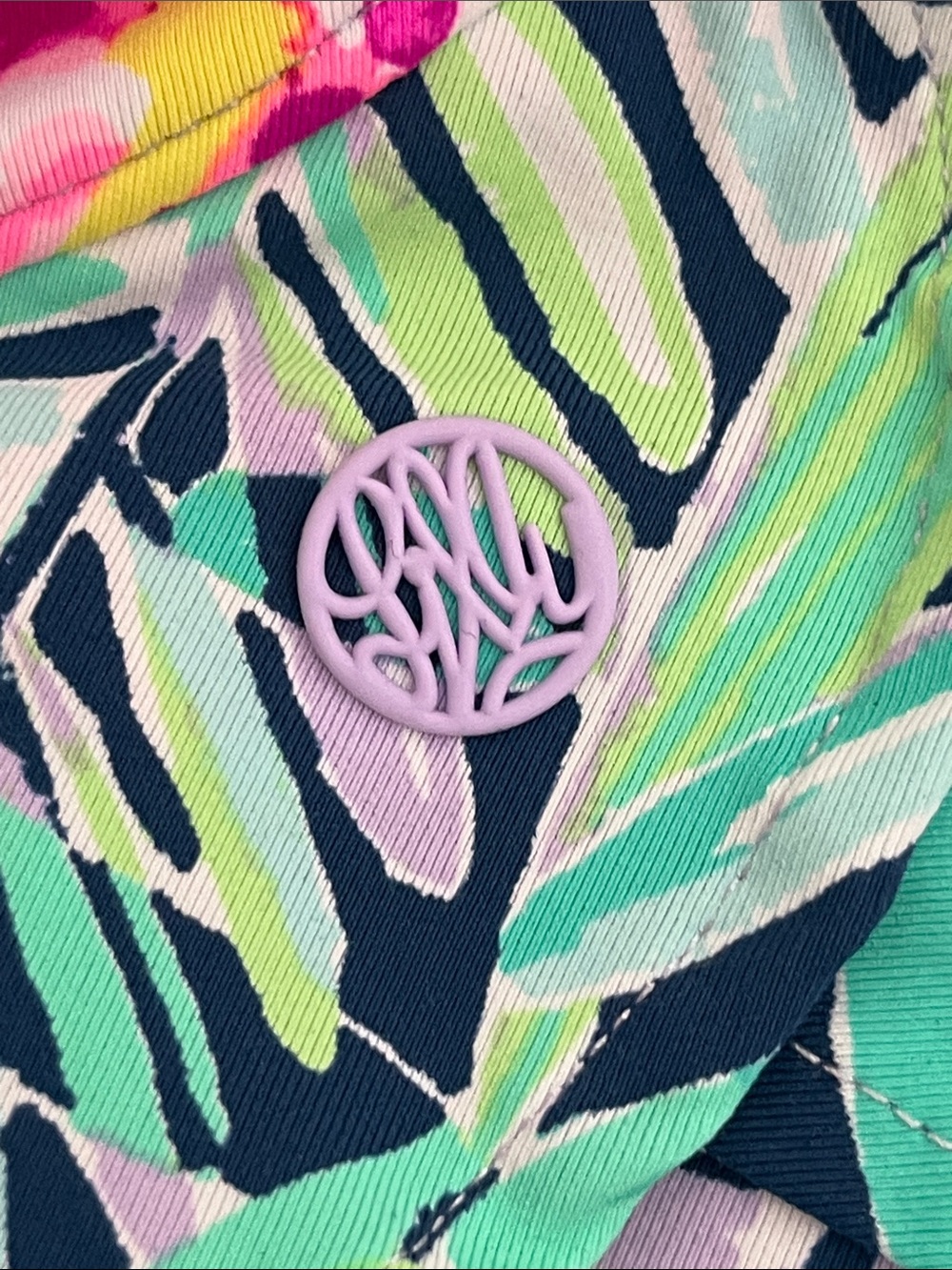Like New!! Lilly Pulitzer Navy Floral Ruffle Skort with Pink and Mint Highlights - Picture 4 of 7